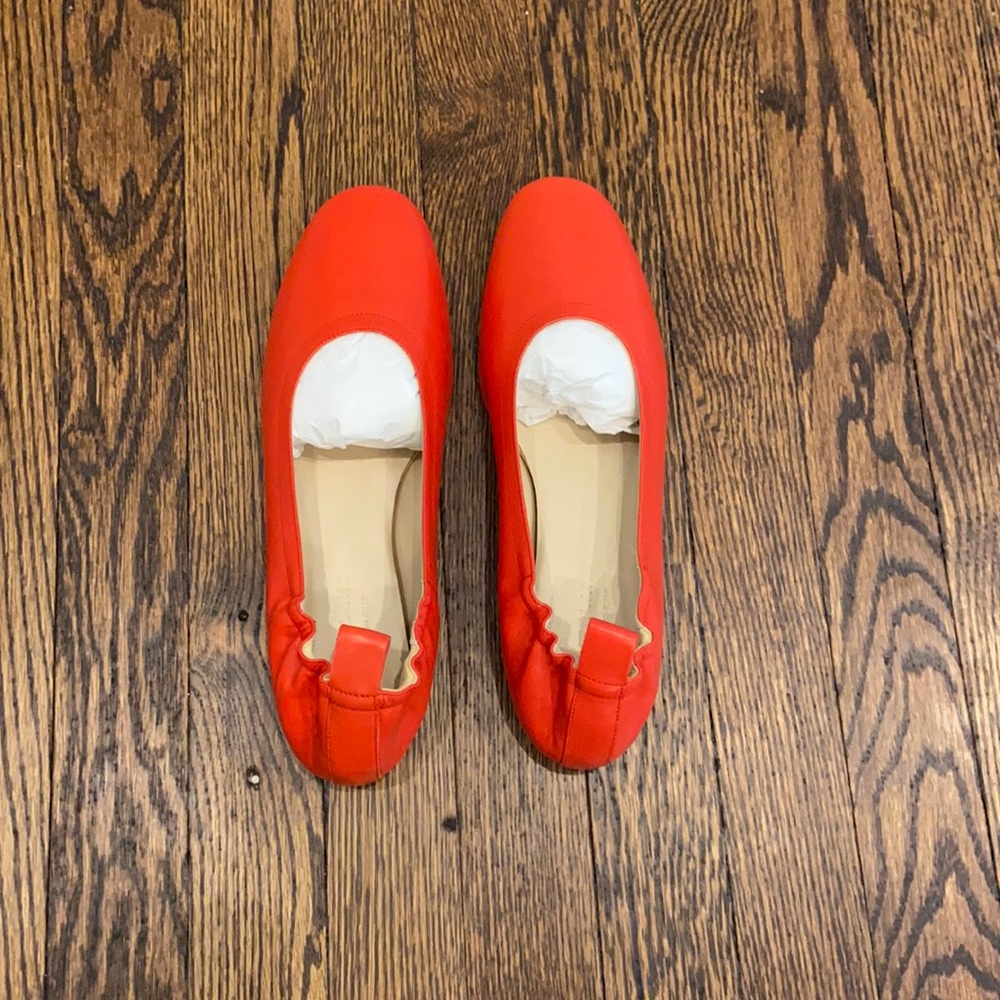 Never worn red Italian leather Everlane flats